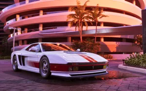 Grotti Cheetah parked outside a pink Vice City tower