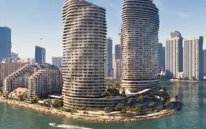 Twin towers on the Vice City waterfront